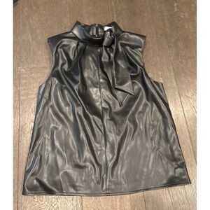 Milly Leather Top Sleeveless Necktie